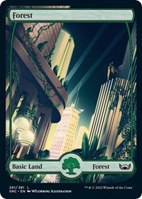 Magic: The Gathering Single - Streets of New Capenna - Forest (281) LAND/281 FOIL Lightly Played