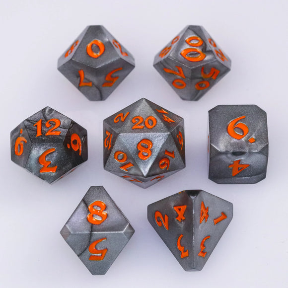 7 Piece RPG Set - Forge Fire - Nerdsmith x Die Hard Dice