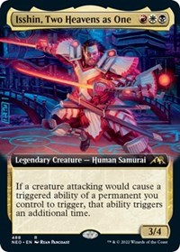 Magic: The Gathering Single - Kamigawa: Neon Dynasty - Isshin, Two Heavens as One (Extended Art) FOIL Rare/488 Lightly Played