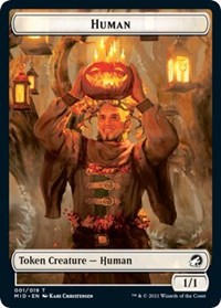 Magic: The Gathering Single - Innistrad: Midnight Hunt - Human - Token/001 Lightly Played