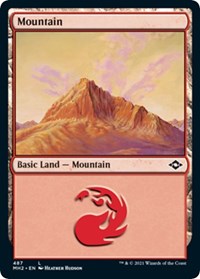 Magic: The Gathering Single - Modern Horizons 2 - Mountain (487) (Foil Etched) - Land/487 Lightly Played