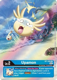 Digimon Single - Upamon (1-Year Anniversary Box Topper) - RARE/BT1-003 Lightly Played