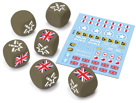 World of Tanks: Miniatures Game - British Upgrade Pack Dice (6) & Decal (1)