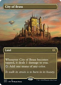 Magic: The Gathering Single - Double Masters 2022 - City of Brass (Borderless) (Foil) - Rare/403 Lightly Played