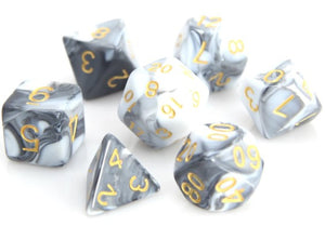 RPG Set - White/Black Marble