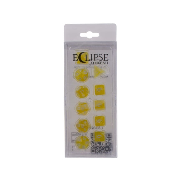 ULTRA PRO: 11CT POLYHEDRAL DICE: ECLIPSE LEMON YELLOW