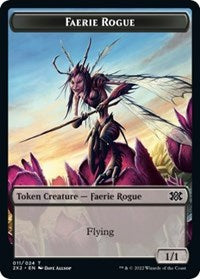 Magic: The Gathering Single - Double Masters 2022 - Faerie Rogue // Treasure Double-sided Token - FOIL Token/011 Lightly Played