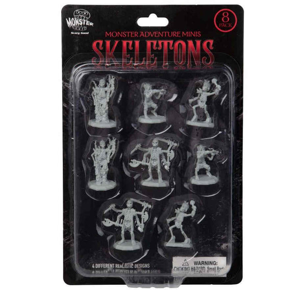 MONSTER ADVENTURE MINIS: UNPAINTED FIGURES: Skeletons (8 PACK)