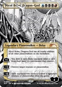 Magic: The Gathering Single - Secret Lair Drop Series - Nicol Bolas, Dragon-God (Borderless) - FOIL Mythice/1246 Lightly Played