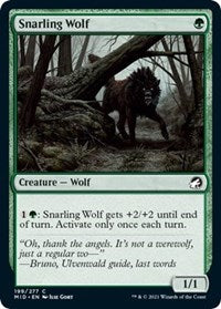 Magic: The Gathering Single - Innistrad: Midnight Hunt - Snarling Wolf - Common/199 Lightly Played