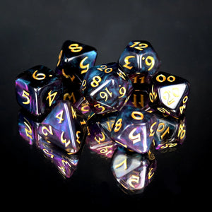 7 Piece RPG Set - Elessia Moonstone Deepwalker with Gold