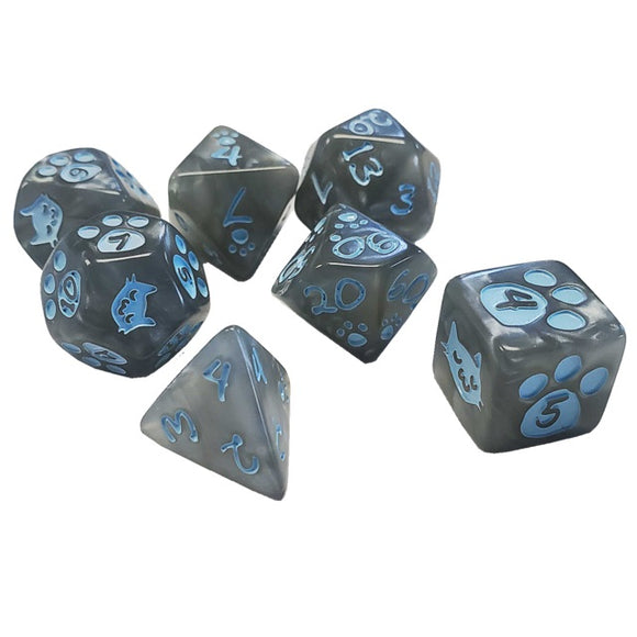 Polyhedral Dice Set (7): Kitten - Gray