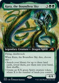 Magic: The Gathering Single - Kamigawa: Neon Dynasty - Kura, the Boundless Sky (Extended Art) Mythic/476 Lightly Played