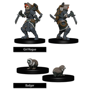 Wizkids Minis: Wardlings- Girl Rogue & Badger