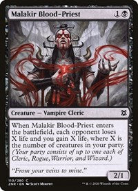 Magic: The Gathering Single - Zendikar Rising - Malakir Blood-Priest - Common/110 Lightly Played