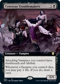 Magic: The Gathering Single - Commander: Innistrad: Crimson Vow - Crossway Troublemakers (Extended Art) - Rare/055 Lightly Played