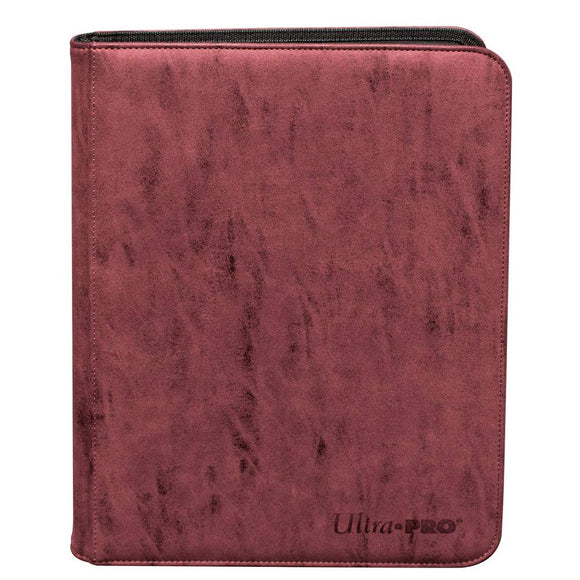 Pro-Binder Premium Zippered 9-Pocket Suede - Ruby