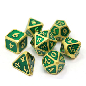 7 Piece RPG Set - Mythica Satin Gold Emerald