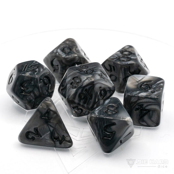 7 Piece RPG Set - Elessia - Shale with Black