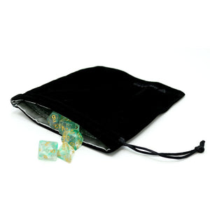 Satin Lined Velvet Bag - Medium Black (5" x 6.5")