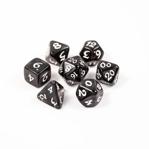 7 Piece RPG Set - Elessia Essentials - Black with White