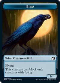 Magic: The Gathering - Innistrad: Midnight Hunt - Bird//Spirit Token (Foil) - Token/003 Lightly Played