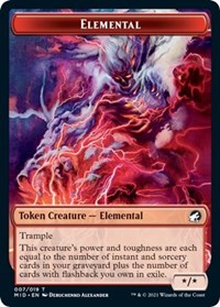 Magic: The Gathering Single - Innistrad: Midnight Hunt - Elemental//Zombie Token (Foil) - Token/007 Lightly Played