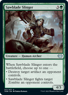 Magic: The Gathering - Innistrad: Crimson Vow - Sawblade Slinger FOIL Uncommon/217 Lightly Played