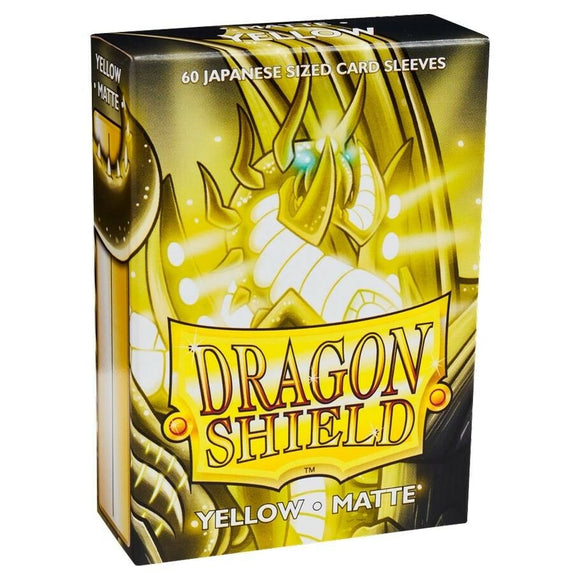 select card sleeves Dragon Shields: (60) Matte Yellow Japanese Sleeves – Knucklebones Games & Hobby