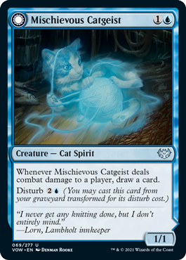 Magic: The Gathering - Innistrad: Crimson Vow - Mischievous Catgeist FOIL Uncommon/069 Lightly Played