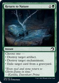 Magic: The Gathering Single - Innistrad: Midnight Hunt - Return to Nature (Foil) - Common/195 Lightly Played