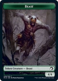 Magic: The Gathering - Innistrad: Midnight Hunt - Beast - Token/008 Lightly Played