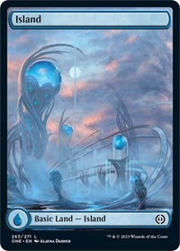 Magic: The Gathering Single - Phyrexia: All Will Be One - Island (263) - Full Art - FOIL Rare/263 Lightly Played