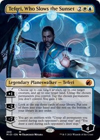 Magic: The Gathering Single - Innistrad: Midnight Hunt - Teferi, Who Slows the Sunset (Borderless) (Foil) - Mythic/280 Lightly Played