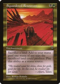 Magic: The Gathering Single - Visions - Squandered Resources Rare/ENCHANTMENT Moderately Played
