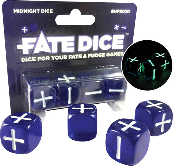 Fate Core RPG: Fate Dice - Midnight (4)