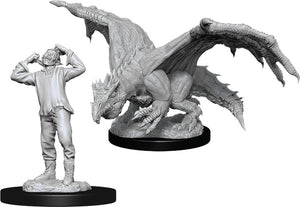 Dungeons & Dragons Nolzur`s Marvelous Unpainted Miniatures: W11 Green Dragon Wyrmling & Afflicted Elf