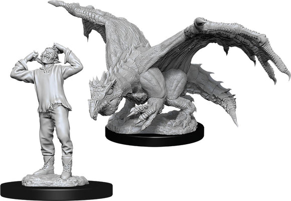 Dungeons & Dragons Nolzur`s Marvelous Unpainted Miniatures: W11 Green Dragon Wyrmling & Afflicted Elf