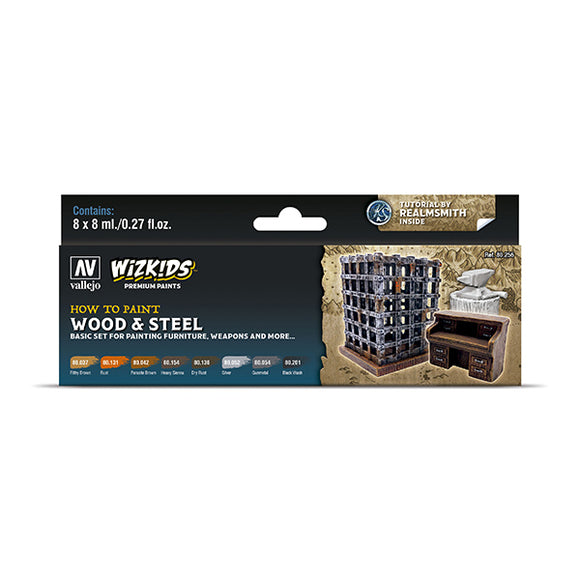 Wizkids Paints Set: Wood & Steel (8 colors), 8ml.