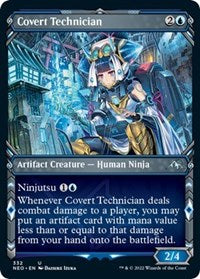 Magic: The Gathering Single - Kamigawa: Neon Dynasty - Covert Technician (Showcase) Common/332 Lightly Played