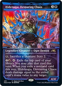 Magic: The Gathering Single - Kamigawa: Neon Dynasty - Hidetsugu, Devouring Chaos (Neon Blue) FOIL Rare/431 Lightly Played