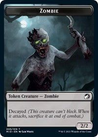 Magic: The Gathering Single - Innistrad: Midnight Hunt - Zombie (005) - Token/005 Lightly Played