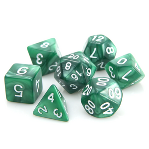 RPG Set - Dark Green Swirl with White