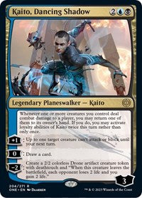 Magic: The Gathering Single - Phyrexia: All Will Be One - Kaito, Dancing Shadow - FOIL Rare/204 Lightly Played