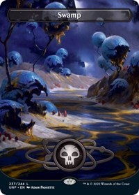 Magic: The Gathering - Unfinity - Swamp (237) (Borderless) (Foil) - Land/237 Lightly Played