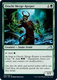 Magic: The Gathering Single - Kamigawa: Neon Dynasty - Orochi Merge-Keeper FOIL Uncommon/203 Lightly Played