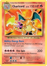 Pokemon Singles - XY - Evolutions - Charizard Holo Rare/11 Lightly Played