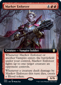 Magic: The Gathering - Commander: Innistrad: Crimson Vow - Markov Enforcer (Extended Art) Rare/064 Lightly Played