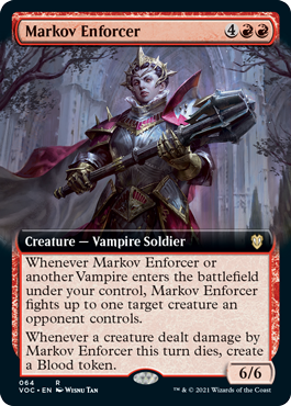 Magic: The Gathering - Commander: Innistrad: Crimson Vow - Markov Enforcer (Extended Art) Rare/064 Lightly Played