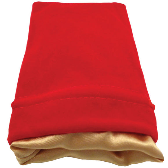 4in x 6in Red Velvet Dice Bag with Gold Satin Lining